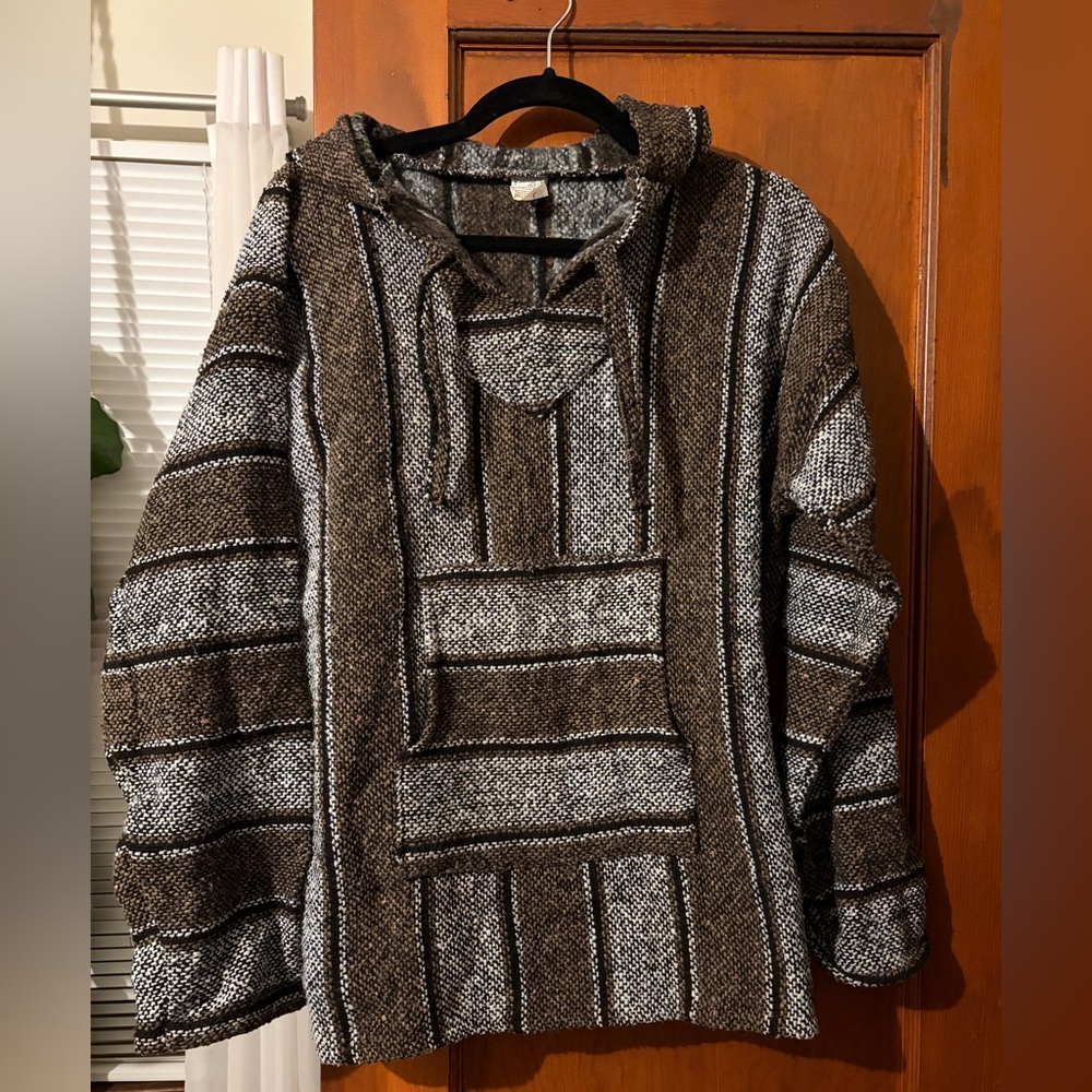 Chavitos Brown and Gray Striped Sweater